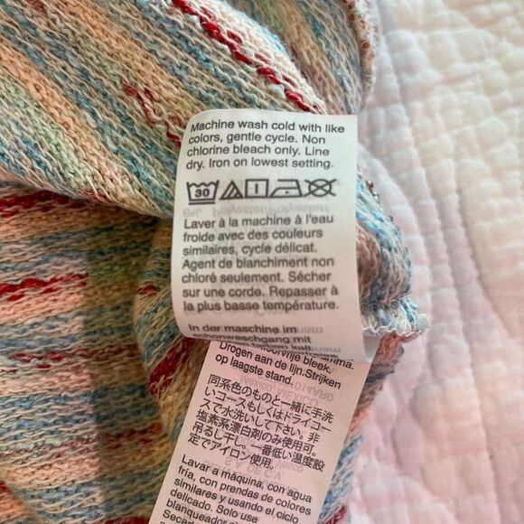 Madewell Retro Short Sleeve Striped Textured Top Sz Small Marled Cottagecore - Picture 7 of 7